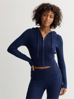 Harper & Ivy Fold Over Cable Knit Set
